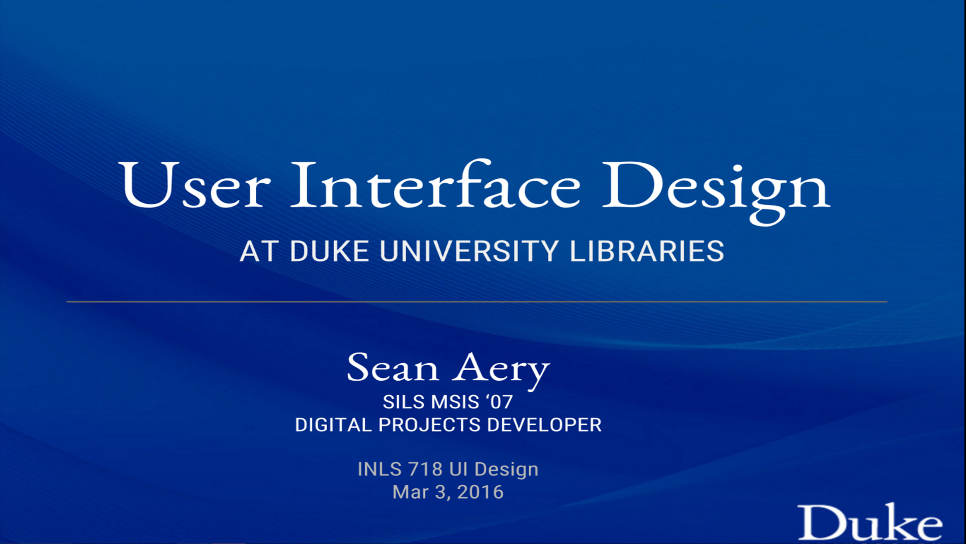 slides for Sean Aery's talk